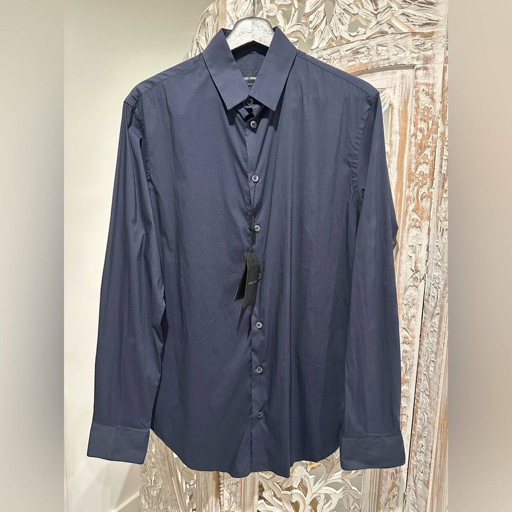 Giorgio Armani Navy Dress Shirt